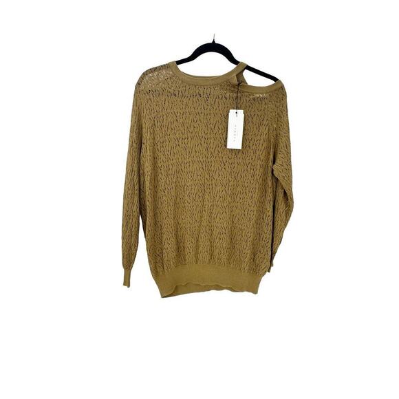 Sandro Sepia Cold-Shoulder Knit Jumper Sweater Long Sleeve Size 3/US 8 NWT - Picture 4 of 10